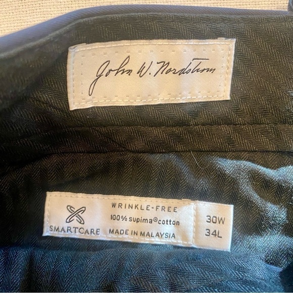 NWT JOHN W NORDSTROM WRINKLE FREE SMART CARE Flat Front MENS DRESS PANT 30W 34L - Picture 8 of 9